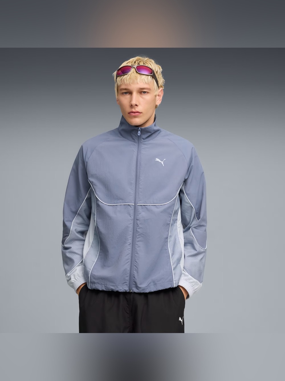 PUMA PUMATECH-X Men’s Track Jacket L Gray Sky Colorblock NWT 634425-65